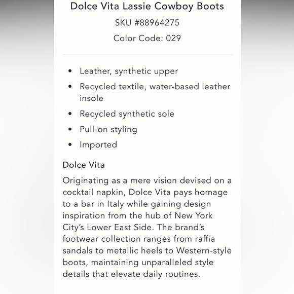 🌟SOLD🌟Anthropologie NWT Dolce Vita Lassie Cowboy Boots size 7. - Picture 5 of 7